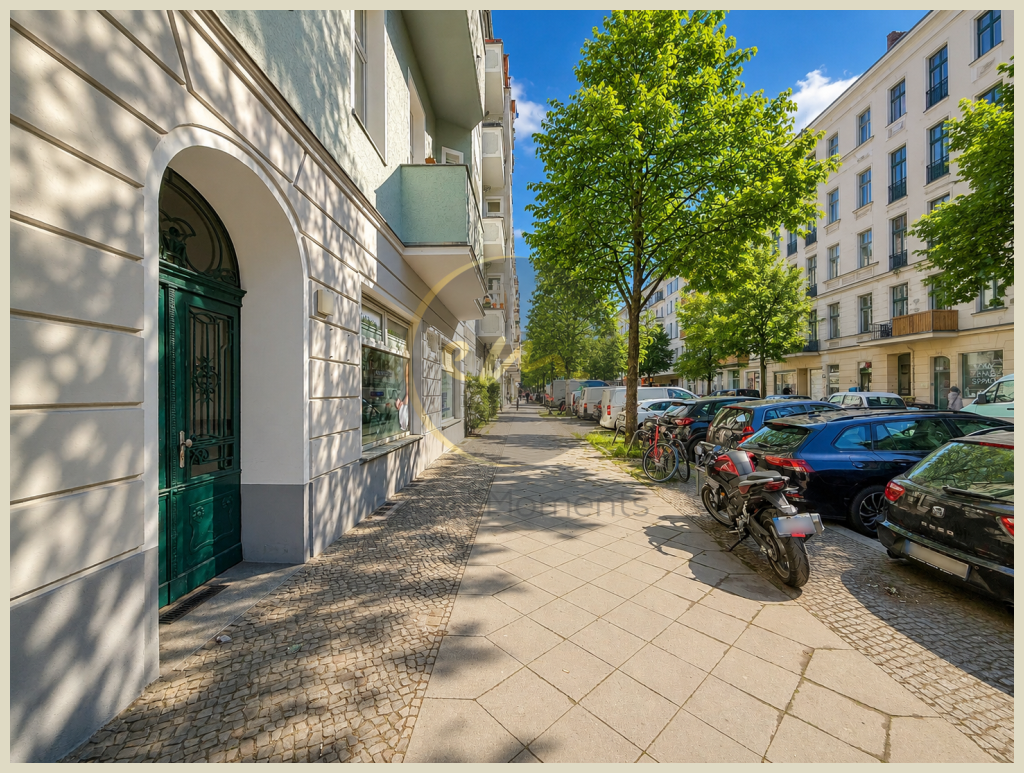 Berlin - Nähe Mediaspree: Helle, moderne 2-Zimmer-Altbauwohnung mit Westbalkon, mögliche Bruttorendite 4,10 %